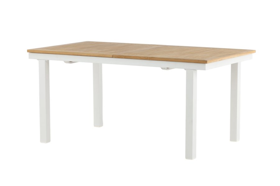 VENTURE DESIGN rektangulrt Panama hagebord - naturlig teak og hvit aluminium (160x90)