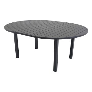 VENTURE DESIGN rundt Marbella havebord m. udtrk - sort aluminium (140)