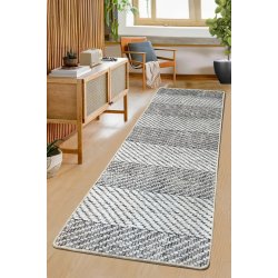Tresse Hall gulvt�ppe m. striber, rektangul�r - multifarvet bomuld og chenille (80x150)