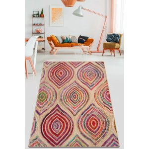 TEPPI Cavita Hall-teppe med mnster, rektangulrt - flerfarget bomull og chenille (100x300)