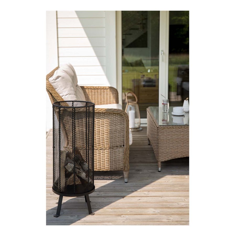 VENTURE DESIGN Vikelund sofahagesett med sandputer - naturrotting og aluminium 