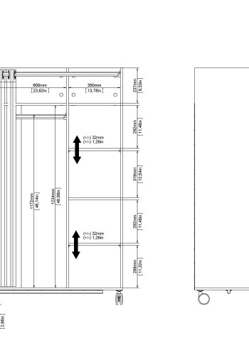 TVILUM Kleiderschrankeinsatz mit sandfarbenem Vorhang - weiß, mit Rollen 