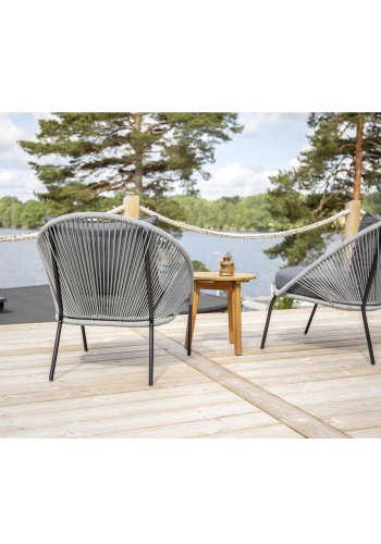 VENTURE DESIGN Lindos udendrs loungestol med hynde - gr med sort stel