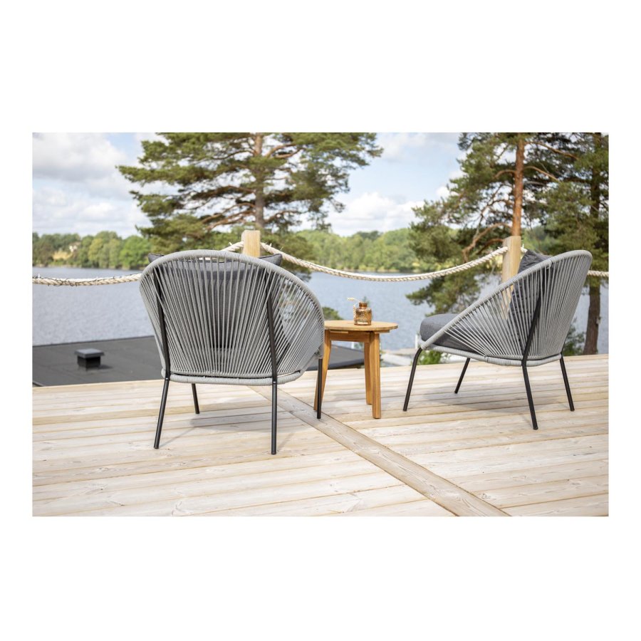 VENTURE DESIGN Lindos udendrs loungestol med hynde - gr med sort stel