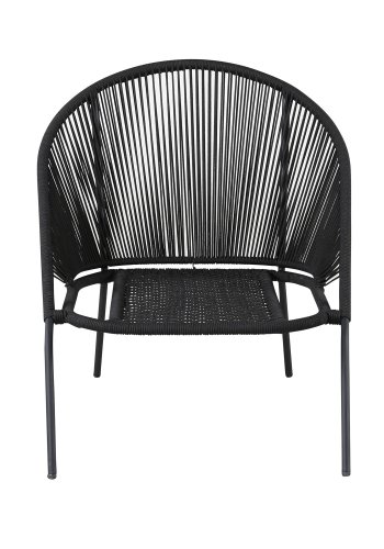 VENTURE DESIGN Lindos loungestol, med pute - svart polyestertau, aluminium og stl