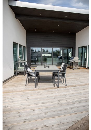 VENTURE DESIGN Parma hagestol, med armlener - gr i tre, svart tekstil og aluminium