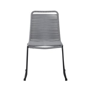 VENTURE DESIGN Lindos havestol - gr polyester reb, sort aluminium og stl