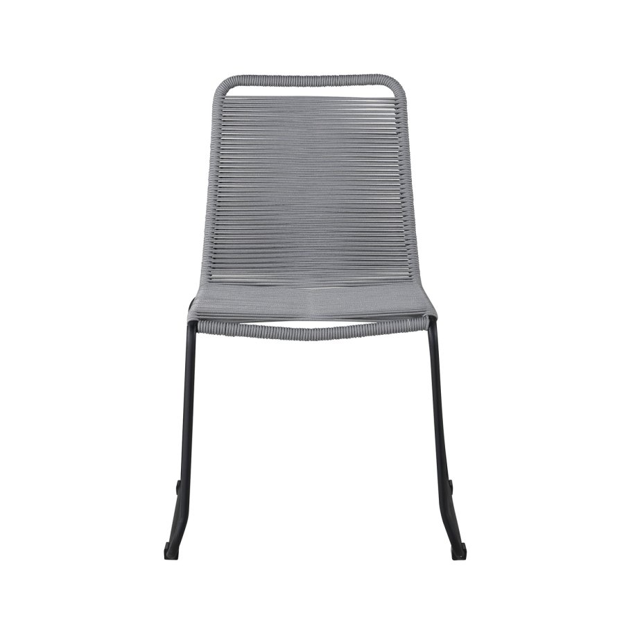 VENTURE DESIGN Lindos hagestol - grtt polyestertau, sort aluminium og stl