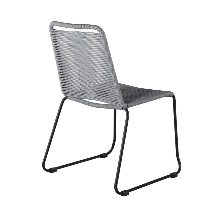 VENTURE DESIGN Lindos hagestol - grtt polyestertau, sort aluminium og stl