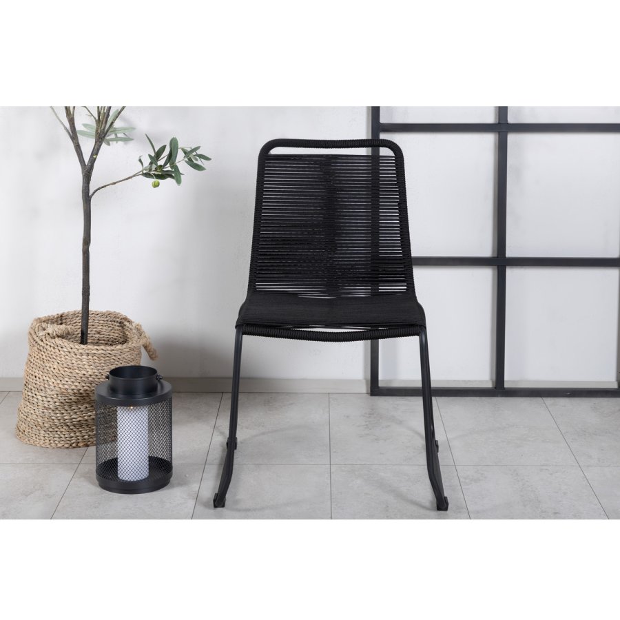 VENTURE DESIGN Lindos hagestol - svart polyestertau og sort stl