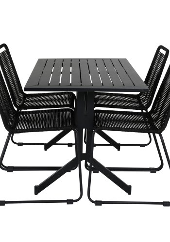 VENTURE DESIGN Lindos hagestol - svart polyestertau og sort stl