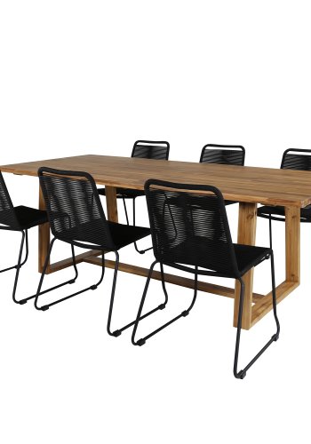 VENTURE DESIGN Lindos hagestol - svart polyestertau og sort stl