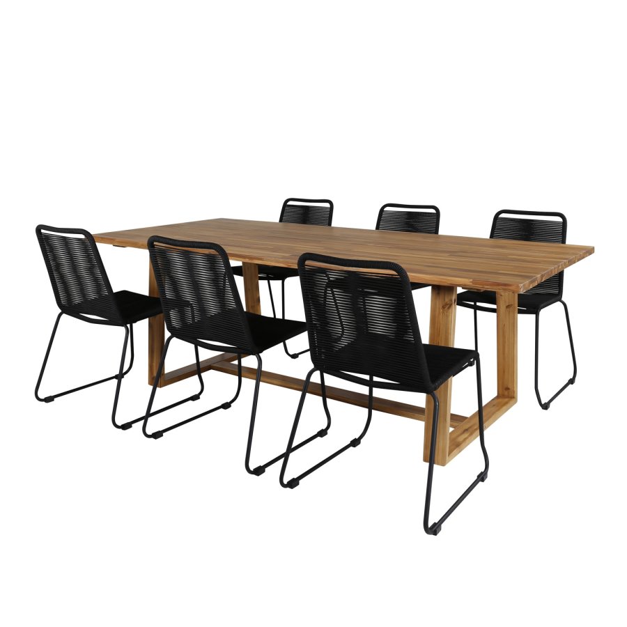 VENTURE DESIGN Lindos hagestol - svart polyestertau og sort stl