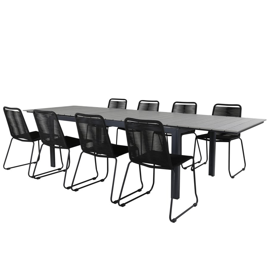 VENTURE DESIGN Lindos hagestol - svart polyestertau og sort stl