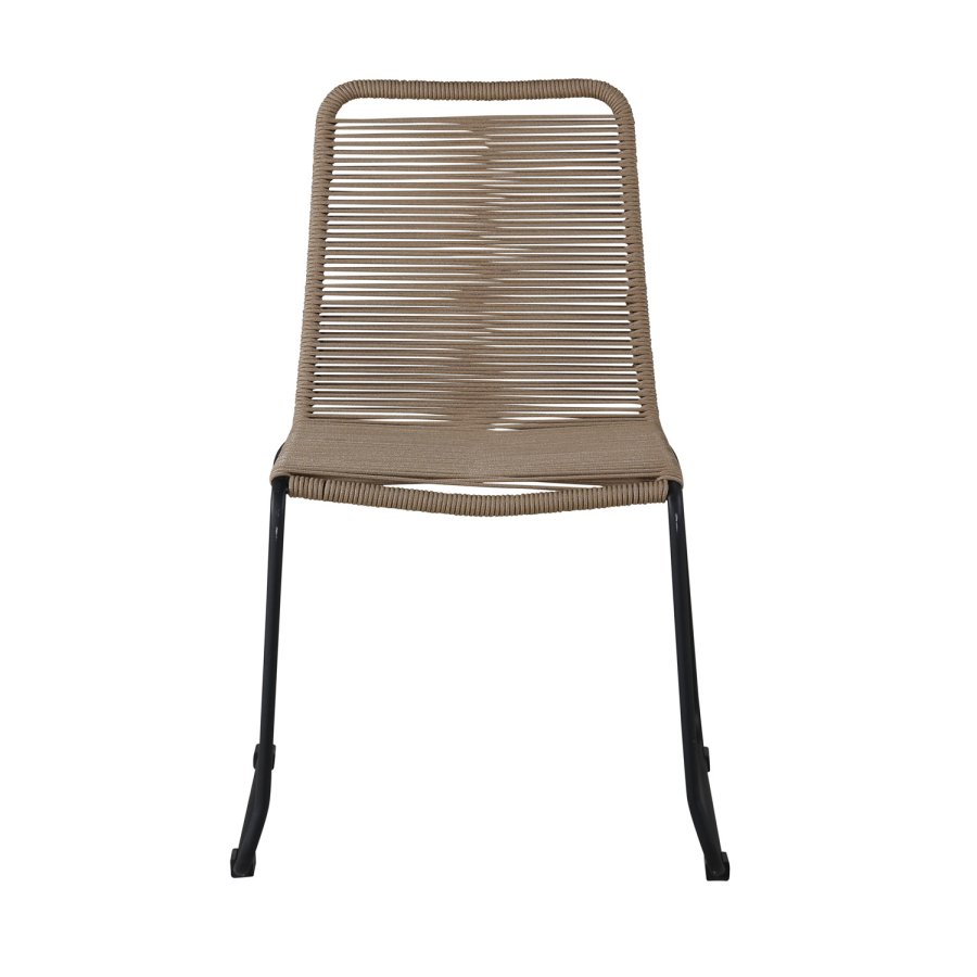 VENTURE DESIGN Lindos hagestol - beige polyestertau og sort stl