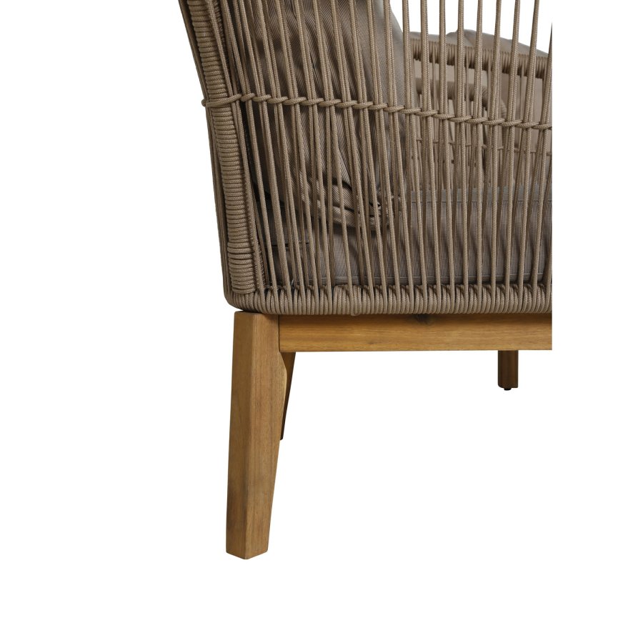 VENTURE DESIGN Chania hagesofasett, med beige puter - beige tau og brunt akasietre