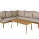 VENTURE DESIGN Chania Ecksofa-Set &ndash; braune Kissen und braunes Seil, Akazienholz und Stahl