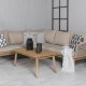 VENTURE DESIGN Chania Ecksofa-Set &ndash; braune Kissen und braunes Seil, Akazienholz und Stahl