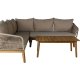 VENTURE DESIGN Chania Ecksofa-Set &ndash; braune Kissen und braunes Seil, Akazienholz und Stahl