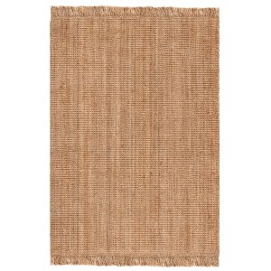 TEPPI 00022A teppe med frynser, rektangulrt - naturlig jute (120x180)