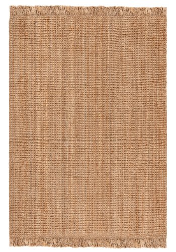 TEPPI 00022A gulvtppe m. frynser, rektangulr - natur jute (120x180)