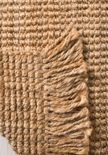 TEPPI 00022A gulvtppe m. frynser, rektangulr - natur jute (120x180)