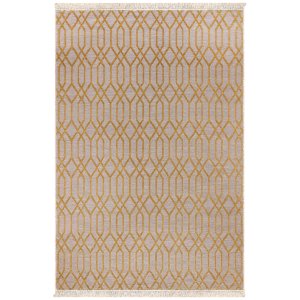 TEPPI 23037A teppe med mnster, rektangulrt - gul jute og chenille (160x230)