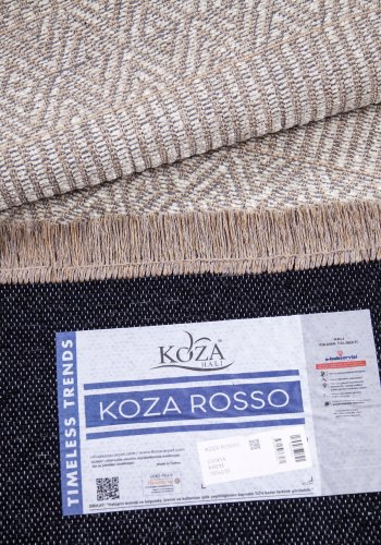 TEPPI 23041A gulvtppe m. mnster, rektangulr - creme jute og chenille (120x180)