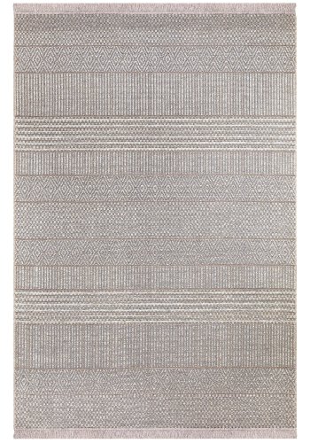 TEPPI 23041A gulvtppe m. mnster, rektangulr - creme jute og chenille (160x230)