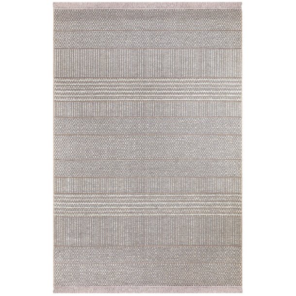 Tppe i cremet farve. Jute 130x160cm 