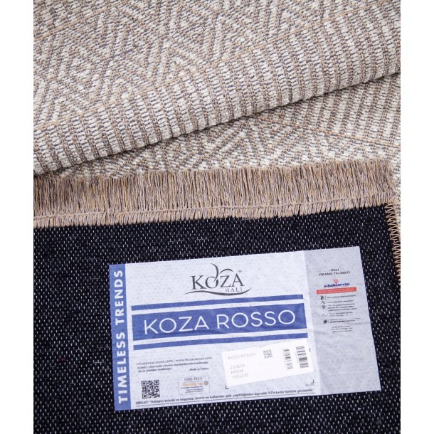 Tppe i cremet farve. Jute 130x160cm 