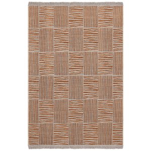 TEPPI 23043A teppe med mnster, rektangulrt - oransje jute og chenille (160x230)