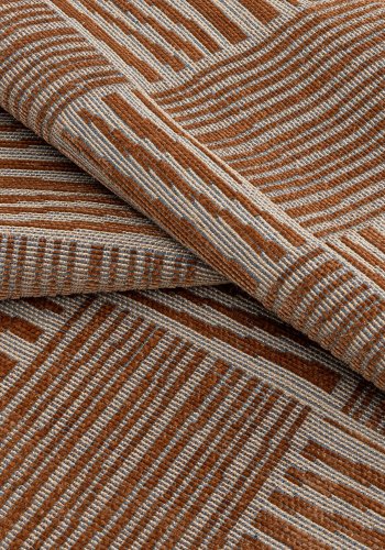 TEPPI 23043A gulvtppe m. mnster, rektangulr - orange jute og chenille (160x230)