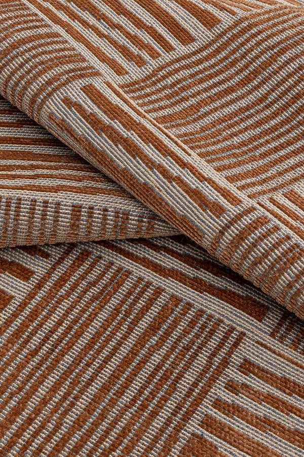 TEPPI 23043A gulvtppe m. mnster, rektangulr - orange jute og chenille (160x230)
