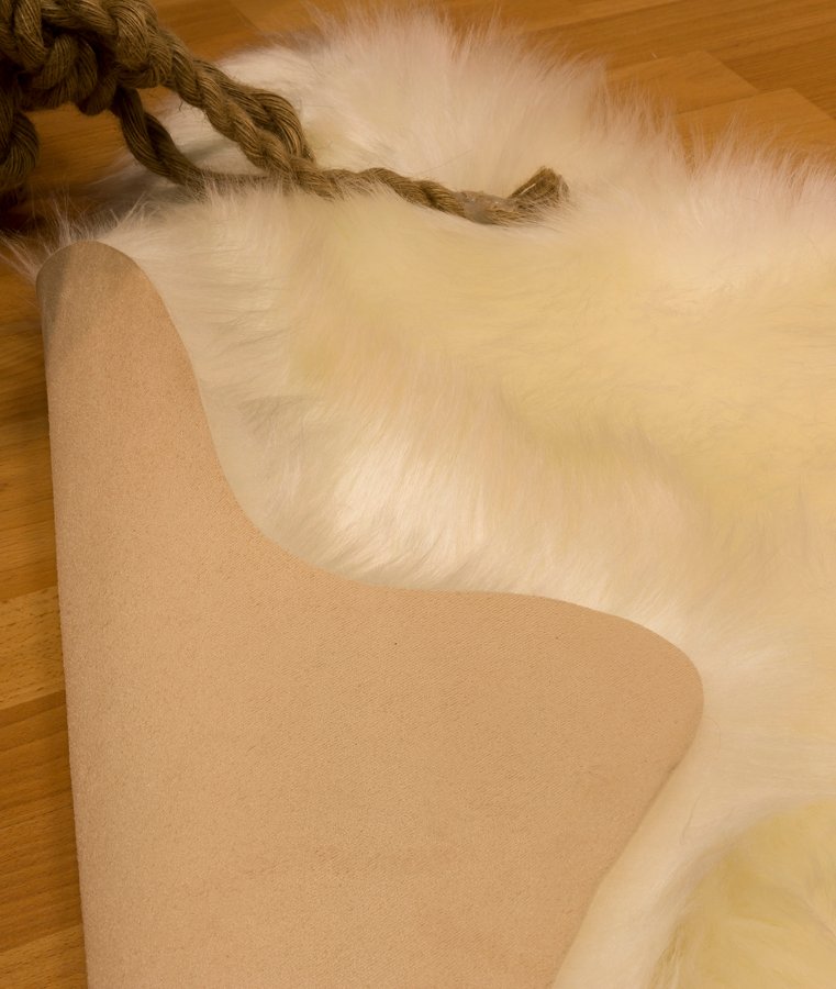 TEPPI Koyun Hall gulvtppe, organisk - hvid polyester (100x150)