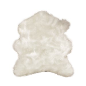 TEPPI Koyun Hall gulvtppe, organisk - hvid polyester (100x150)