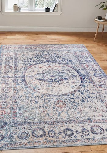 TEPPI 4013A gulvtppe, rektangulr - multifarvet fljl stof (180x290)