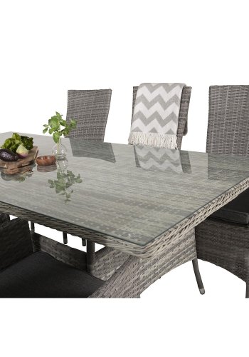 VENTURE DESIGN Padova hvilestol hagestol, med armlener og pute - gr polyester og gr polyrattan