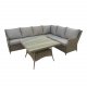 VENTURE DESIGN Vikelund hjrne hagesofa med sandputer - naturrotting og aluminium