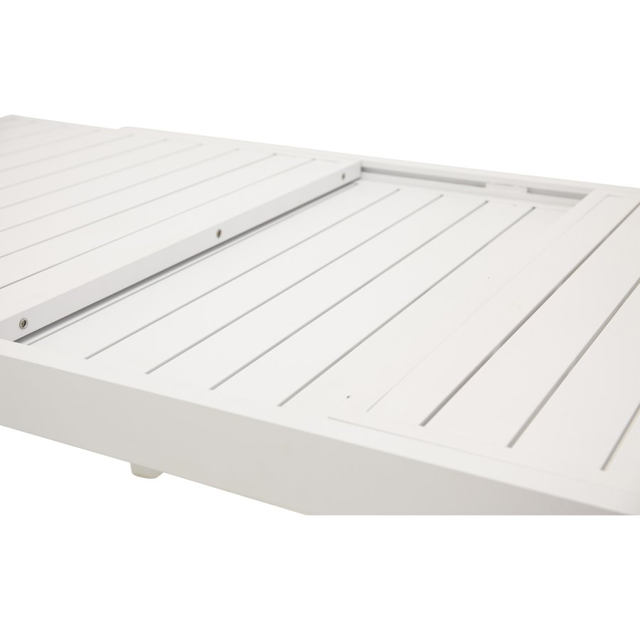 VENTURE DESIGN rektangulrt Marbella hagebord med uttrekk - hvit aluminium 