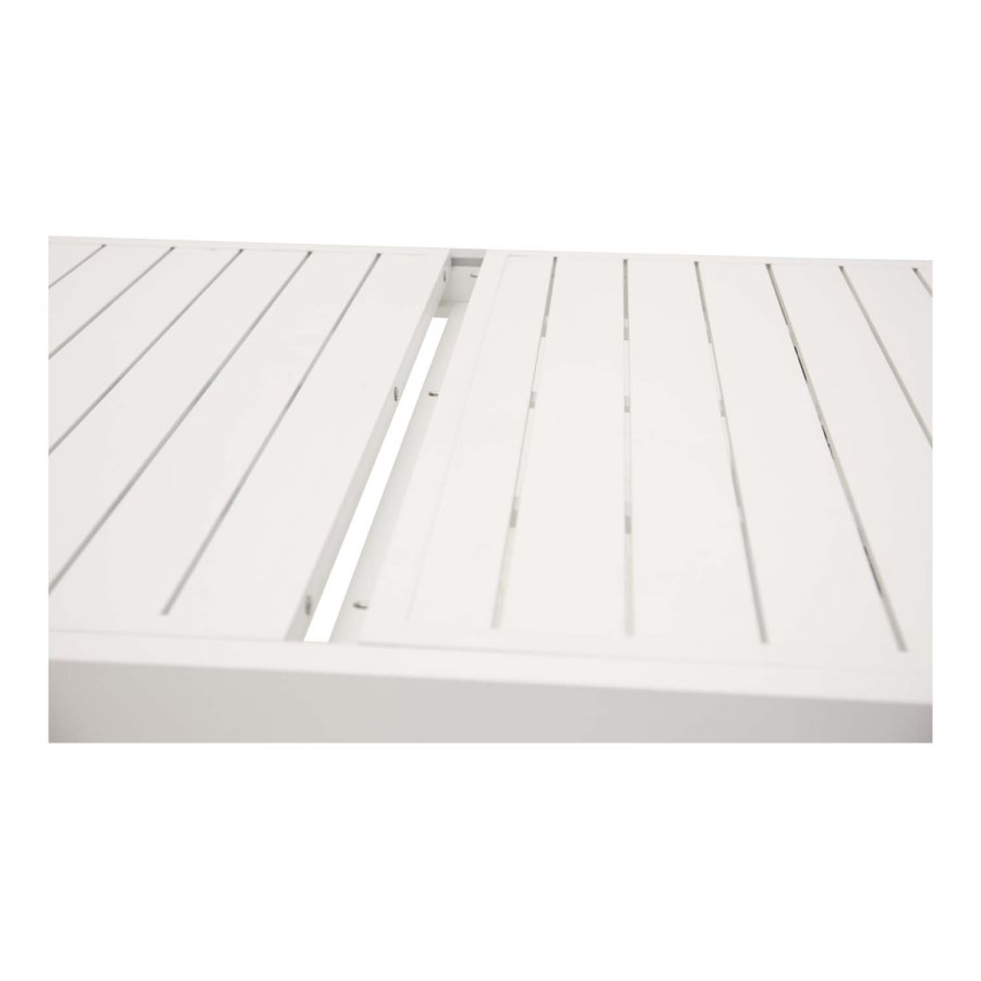 VENTURE DESIGN rektangulrt Marbella hagebord med uttrekk - hvit aluminium 