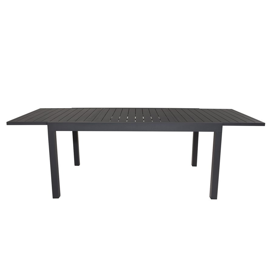 VENTURE DESIGN rektangulrt Marbella hagebord med uttrekk - sort aluminium 