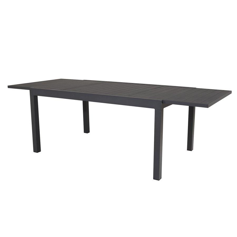 VENTURE DESIGN rektangulrt Marbella hagebord med uttrekk - sort aluminium 