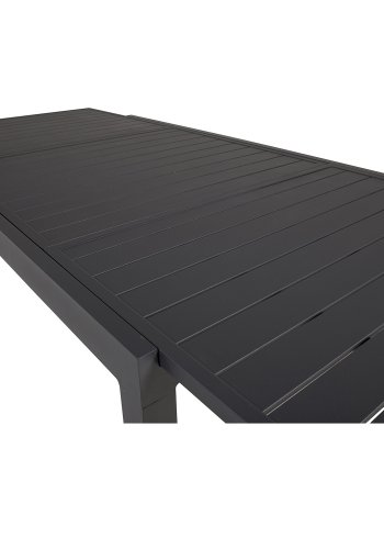 VENTURE DESIGN rektangulrt Marbella hagebord med uttrekk - sort aluminium 