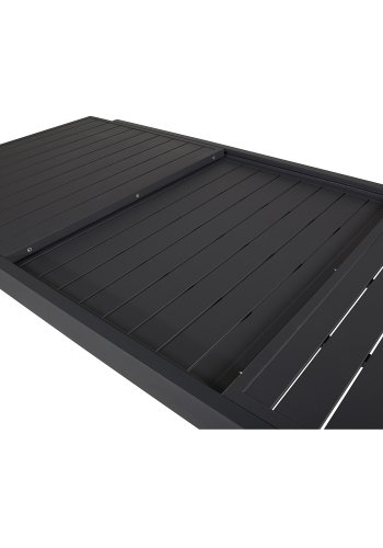 VENTURE DESIGN rektangulrt Marbella hagebord med uttrekk - sort aluminium 
