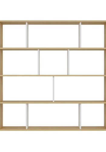 FUNZI LIVING Hodbi Bücherregal - natürliches und weißes Melamin