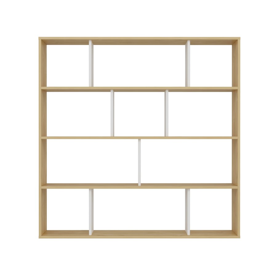 FUNZI LIVING Hodbi Bücherregal - natürliches und weißes Melamin