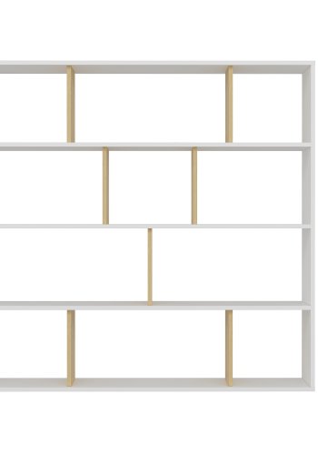 FUNZI LIVING Hodbi Bücherregal - natürliches und weißes Melamin