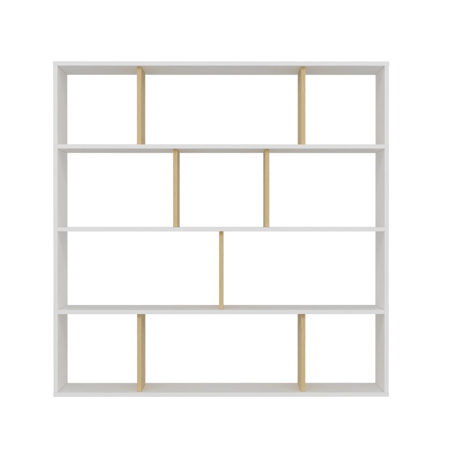 FUNZI LIVING Hodbi Bücherregal - natürliches und weißes Melamin