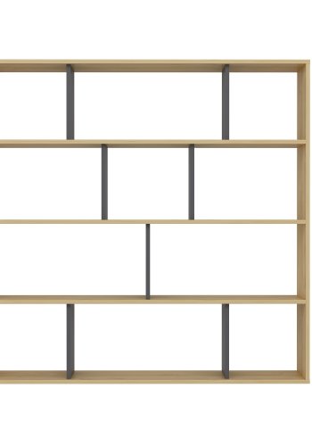 FUNZI LIVING Hodbi Bücherregal - natürliches und anthrazitgraues Melamin